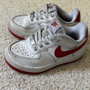 Nike Kids White and Red Sneakers